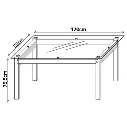 Mesa de Jantar 4 Lugares Tokio com Vidro Cromado/Preto - Art Panta