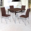 Mesa de Jantar 4 Lugares Riviera Quadrada Cromado/Castanho - Art Panta