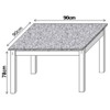 Mesa de Jantar 4 Lugares Riviera Quadrada Cromado/Castanho - Art Panta