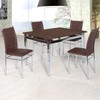 Mesa de Jantar 4 Lugares Riviera Cromado/Castanho - Art Panta
