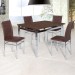 Mesa de Jantar 4 Lugares Riviera Cromado/Castanho - Art Panta