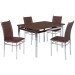 Mesa de Jantar 4 Lugares Riviera Cromado/Castanho - Art Panta