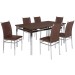 Mesa de Jantar 6 Lugares Riviera Cromado/Castanho - Art Panta