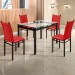 Mesa de Jantar 4 Lugares Tokio com Vidro Preto/Vermelho - Art Panta