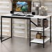 Mesa Escrivaninha Slim 2 Prateleiras Preto/Branco - Art Panta