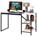 Mesa Escrivaninha Slim 2 Prateleiras Preto/Branco - Art Panta