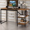 Mesa Escrivaninha Slim 2 Prateleiras Rústico Preto/Canela Rústico - Art Panta