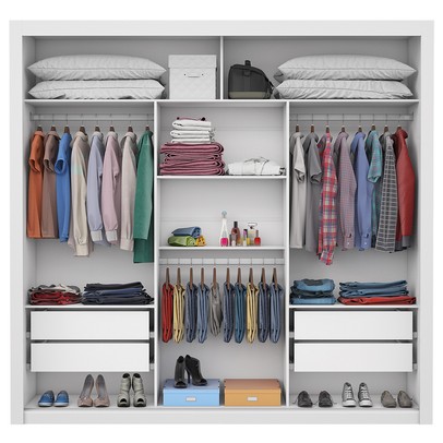 Guarda-Roupa Casal Bahia 3 Portas 4 Gavetas Branco – Carioca Móveis