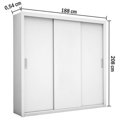 Guarda-Roupa Casal Bahia 3 Portas 4 Gavetas Branco – Carioca Móveis