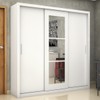 Guarda-Roupa Casal Clarice 3 Portas 4 Gavetas com Espelho Branco – Carioca Móveis