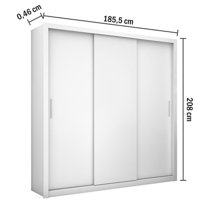 Guarda-Roupa Casal Clarice 3 Portas 4 Gavetas Branco – Carioca Móveis