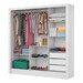 Guarda-Roupa Casal Santiago 3 Portas 3 Gavetas com Espelho Branco – Carioca Móveis