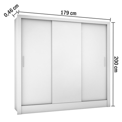 Guarda-Roupa Casal Santiago 3 Portas 3 Gavetas Branco – Carioca Móveis