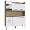 Cozinha Compacta 6 Portas 2 Gavetas Ac6200 Wood/Branco - Decibal Móveis