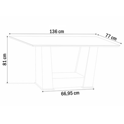 Mesa de Jantar 6 Lugares Floripa Seda/Blonde/Nude - Viero Móveis