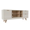Rack para TV Até 60 Polegadas Michigan 1 Porta 2 Gavetas Off White/Carvalho - Artely