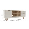 Rack para TV Até 60 Polegadas Michigan 1 Porta 2 Gavetas Off White/Carvalho - Artely