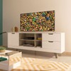 Rack para TV Até 60 Polegadas Michigan 1 Porta 2 Gavetas Off White/Carvalho - Artely