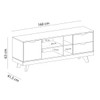 Rack para TV Até 60 Polegadas Michigan 1 Porta 2 Gavetas Pinho/Off White - Artely