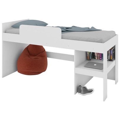 Cama Infantil com Escorregador Playground Branco - Art In Móveis