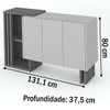 Balcão Buffet Berlim 3 Portas 100% Mdf Ypê/Off White - New Ceval