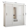 Guarda-Roupa Casal Lara 3 Portas 3 Gavetas com Espelho Branco - Pnr Móveis