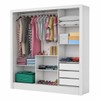Guarda-Roupa Casal Lara 3 Portas 3 Gavetas com Espelho Branco - Pnr Móveis