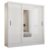 Guarda-Roupa Casal Lara 3 Portas 3 Gavetas com Espelho Branco - Pnr Móveis