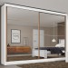 Guarda-Roupa Casal Paris Plus 2 Portas 6 Gavetas Espelhado 100% Mdf Branco - Pnr Móveis