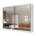 Guarda-Roupa Casal Paris Plus 2 Portas 6 Gavetas Espelhado 100% Mdf Branco - Pnr Móveis