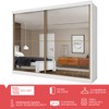 Guarda-Roupa Casal Paris Plus 2 Portas 6 Gavetas Espelhado 100% Mdf Branco - Pnr Móveis