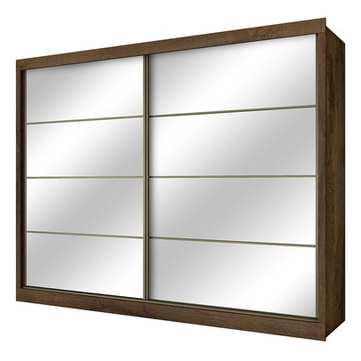 Guarda-Roupa Casal Royale Plus 2 Portas 6 Gavetas Espelhado 100% Mdf Brauna - Pnr Móveis