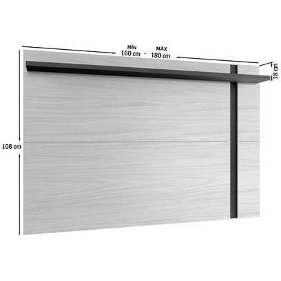 Painel para TV Até 70 Polegadas Leme 1 Prateleira Preto Fosco/Noce Milano - Colibri