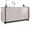 Balcão Buffet Copacabana 4 Portas 2 Prateleiras Off White/Nogueira Real/Preto Fosco - Colibri