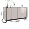 Balcão Buffet Copacabana 4 Portas 2 Prateleiras Off White/Nogueira Real/Preto Fosco - Colibri