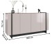 Balcão Buffet Copacabana 4 Portas 2 Prateleiras Off White/Nogueira Real/Preto Fosco - Colibri