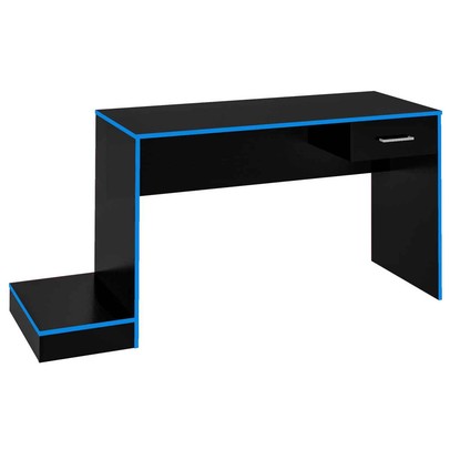 Mesa Gamer Ideal para 2 Monitores Preto/Azul - Pnr Móveis