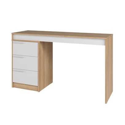 Escrivaninha 3 Gavetas Lâmina Mel/Branco Bc 98 - Brv Móveis