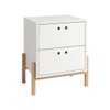 Mesa de Cabeceira 2 Gavetas com Pés Bcr 11 Branco/Pinus - Brv Móveis