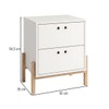 Mesa de Cabeceira 2 Gavetas com Pés Bcr 11 Branco/Pinus - Brv Móveis