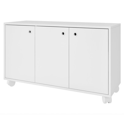 Armário Multiuso 3 Portas 1 Prateleira Branco Bm 225 - Brv Móveis