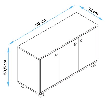 Armário Multiuso 3 Portas 1 Prateleira Branco Bm 225 - Brv Móveis