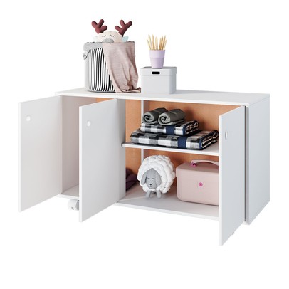 Armário Multiuso 3 Portas 1 Prateleira Branco Bm 225 - Brv Móveis