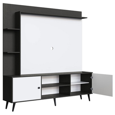 Estante para TV Até 50 Polegadas 2 Portas Branco/Grafite 2040 - Quiditá