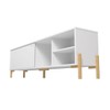 Rack para TV Até 50 Polegadas 1 Porta 3 Nichos Br 51 Branco/Pinus Claro - Brv