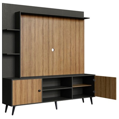 Estante para TV Até 50 Polegadas 2 Portas Montana/Grafite 2040 - Quiditá