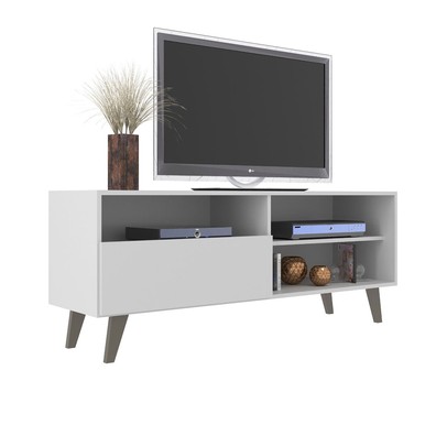 Rack para TV Até 55 Polegadas Detroit 1 Porta 1 Prateleira Branco - Jcarvalho