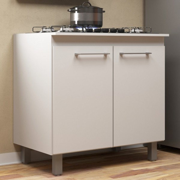 Armário de Cozinha para Cooktop 5 Bocas 2 Portas Branco - Jcarvalho