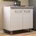 Armário de Cozinha para Cooktop 5 Bocas 2 Portas Branco - Jcarvalho
