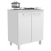 Armário de Cozinha para Cooktop 5 Bocas 2 Portas Branco - Jcarvalho